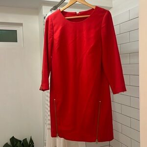 J. CREW MIDI RED ZIPPERED DETAILED DRESS❤️ ‼️PRICE DROP‼️